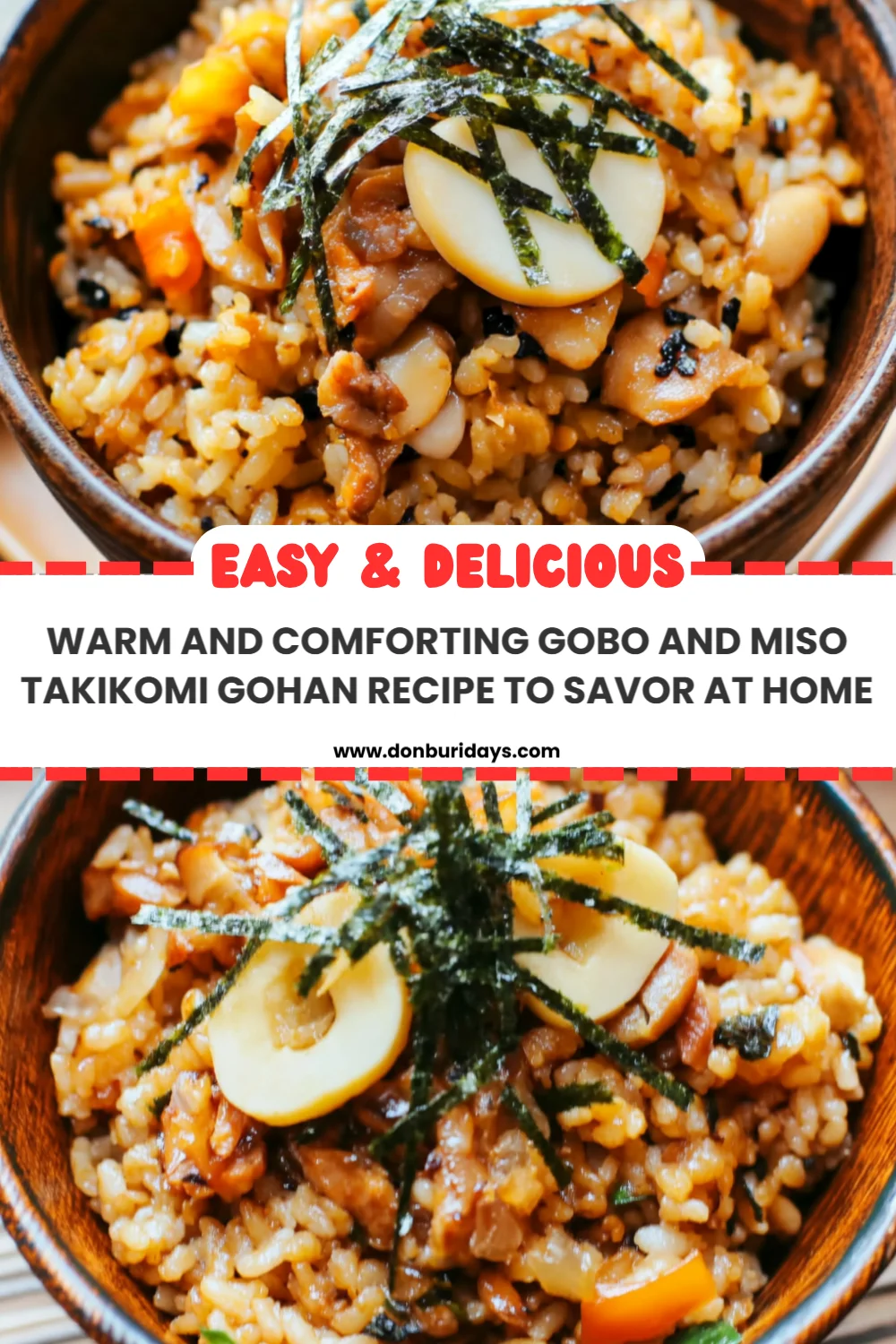 Warm and Comforting Gobo and Miso Takikomi Gohan Recipe to Savor at Home