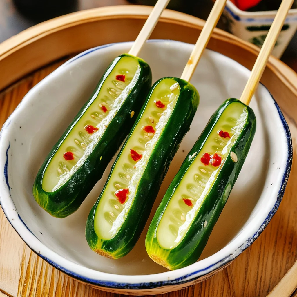 Japanese Pickled Cucumber on a Stick Recipe
