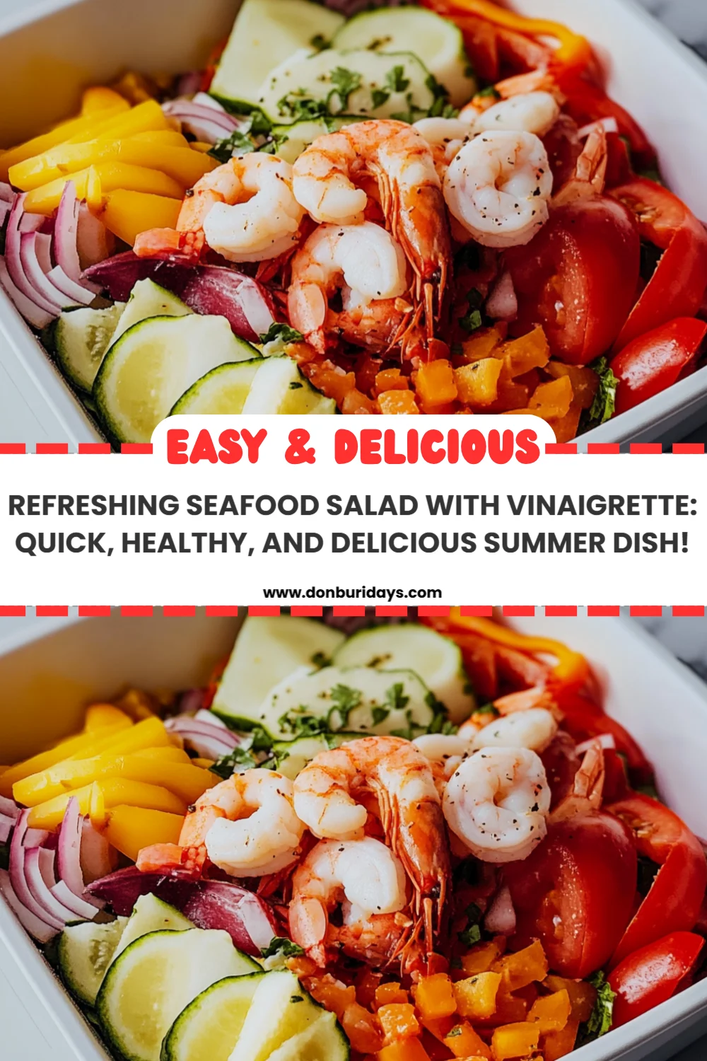 Refreshing Seafood Salad with Vinaigrette: Quick, Healthy, and Delicious Summer Dish!